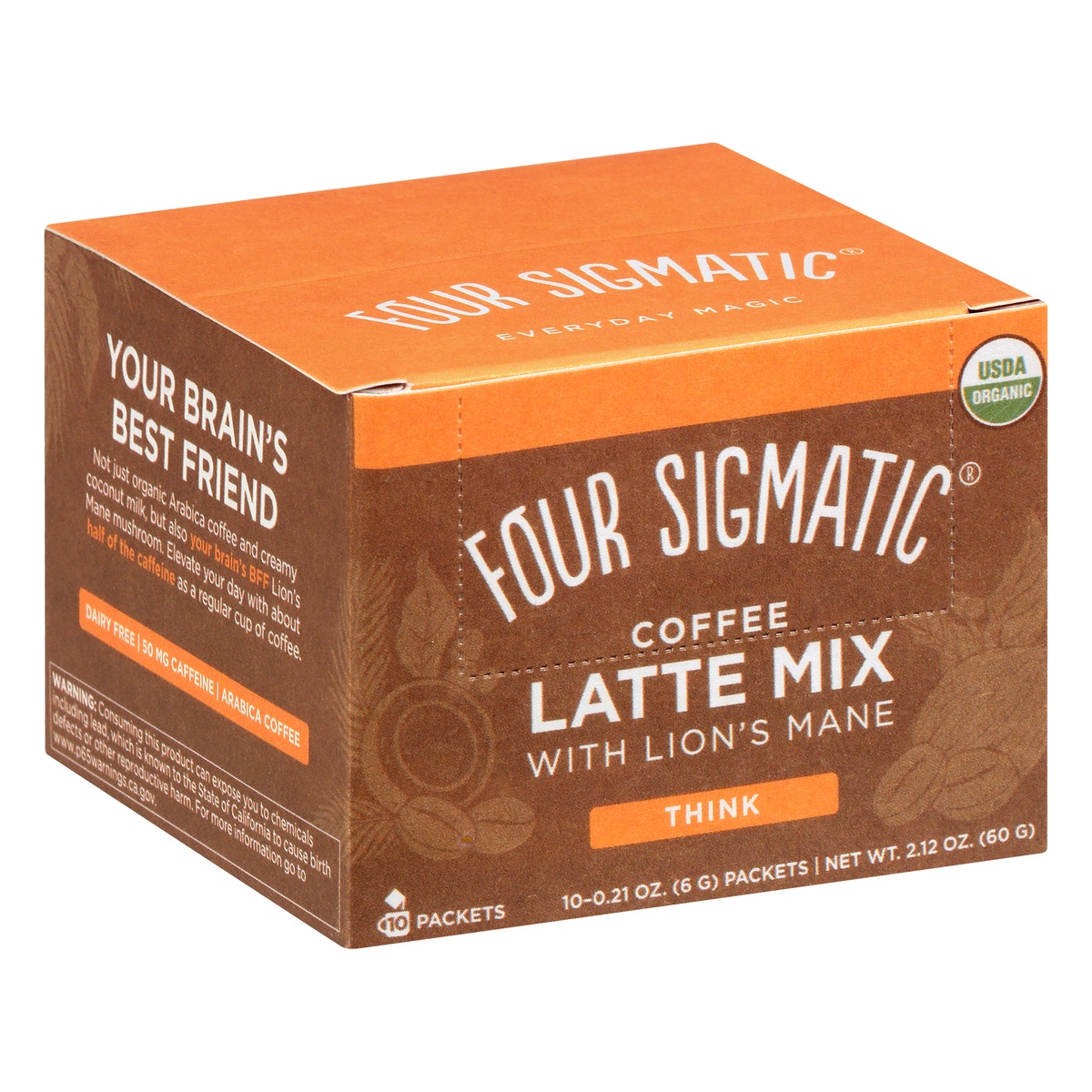 slide 2 of 10, Four Sigmatic Coffee Latte Mix With Lion's Mane, 10 ct