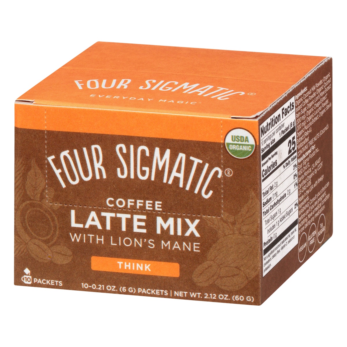 slide 3 of 10, Four Sigmatic Coffee Latte Mix With Lion's Mane, 10 ct