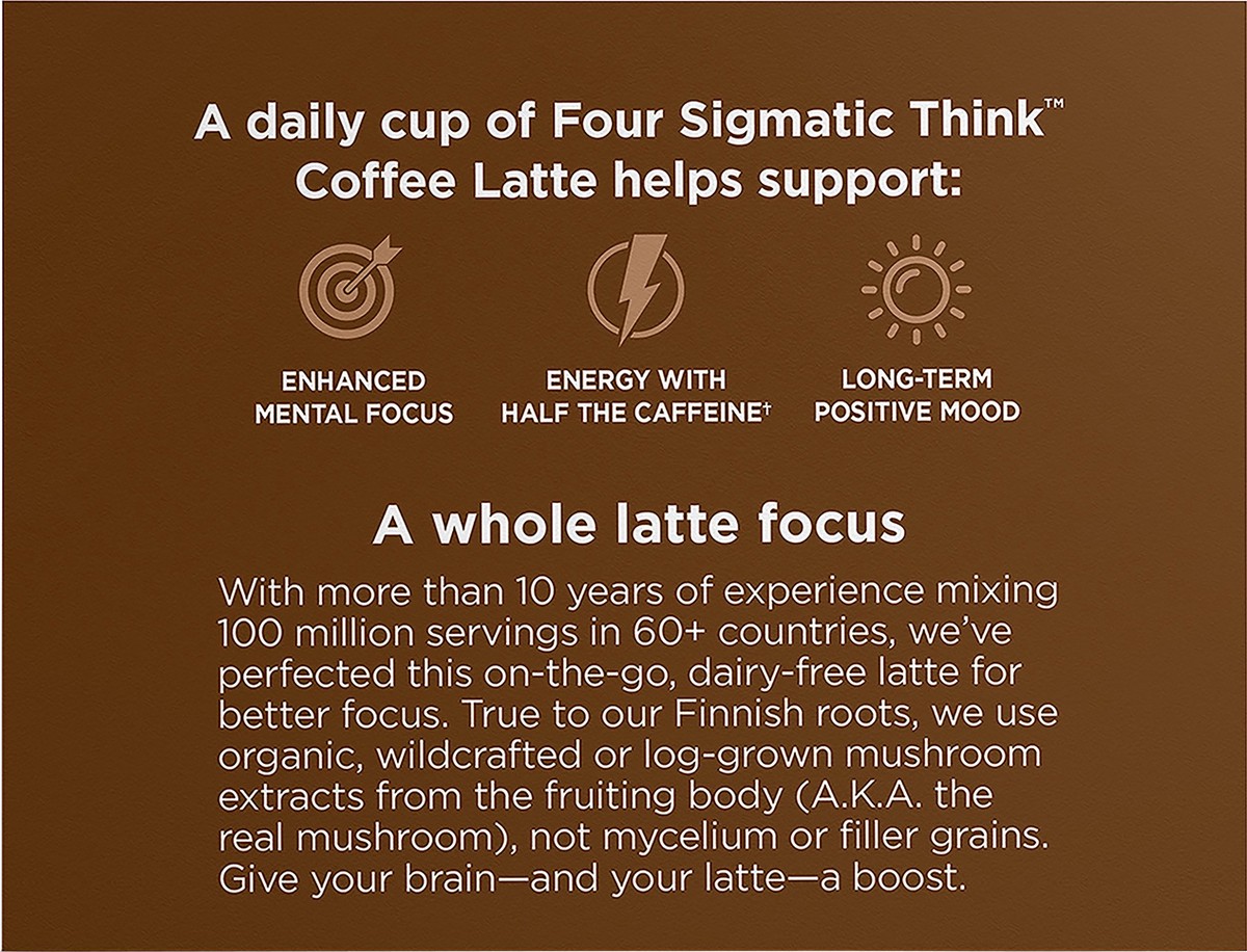 slide 3 of 10, Four Sigmatic Focus Org Coffee Latte SS, 10 ct
