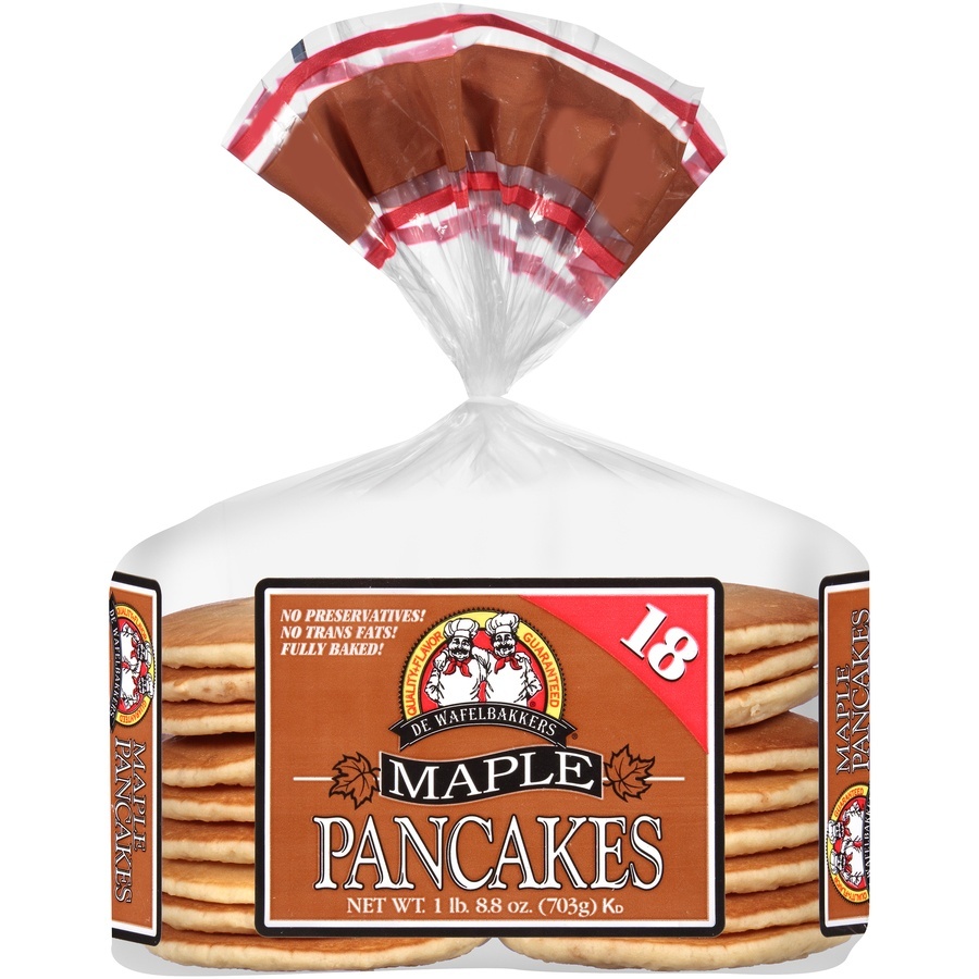 slide 1 of 1, De Wafelbakkers Maple Pancakes, 18 ct