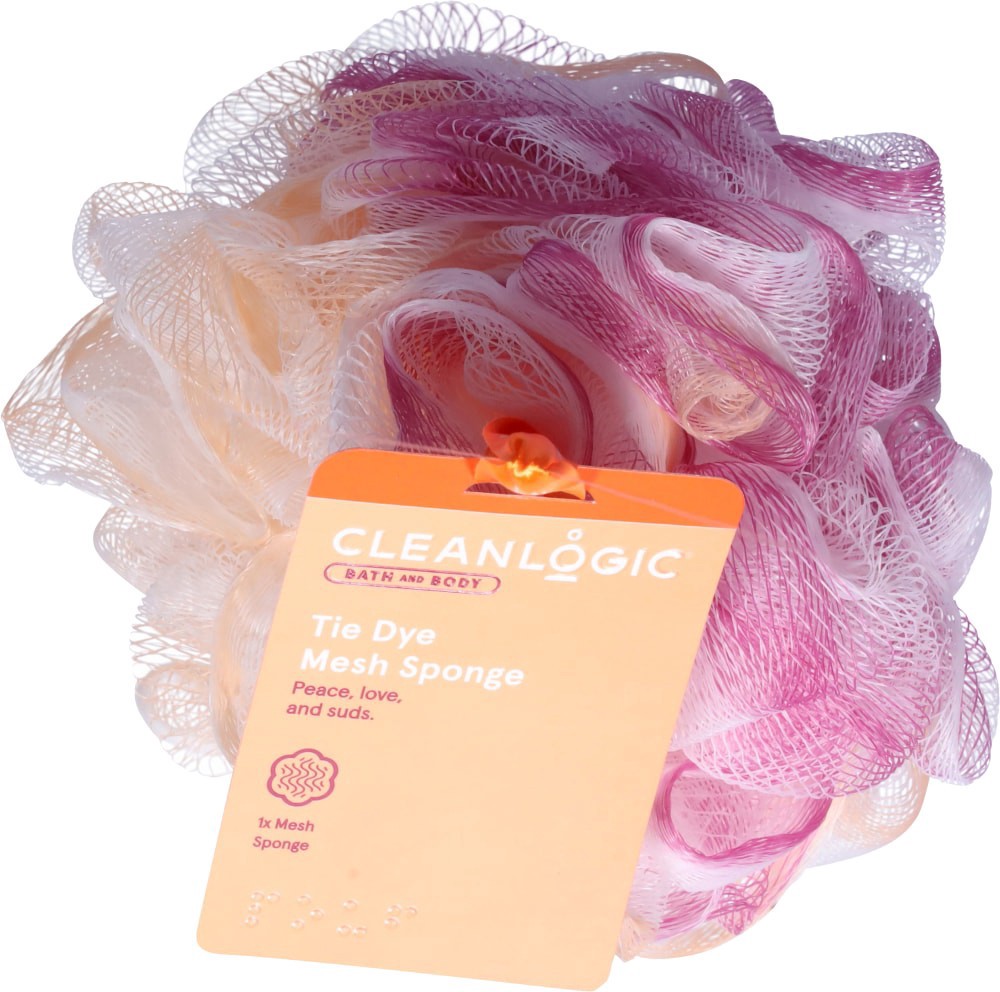 slide 6 of 6, cleanlogic Tie Dye Mesh Sponge, 1 ct