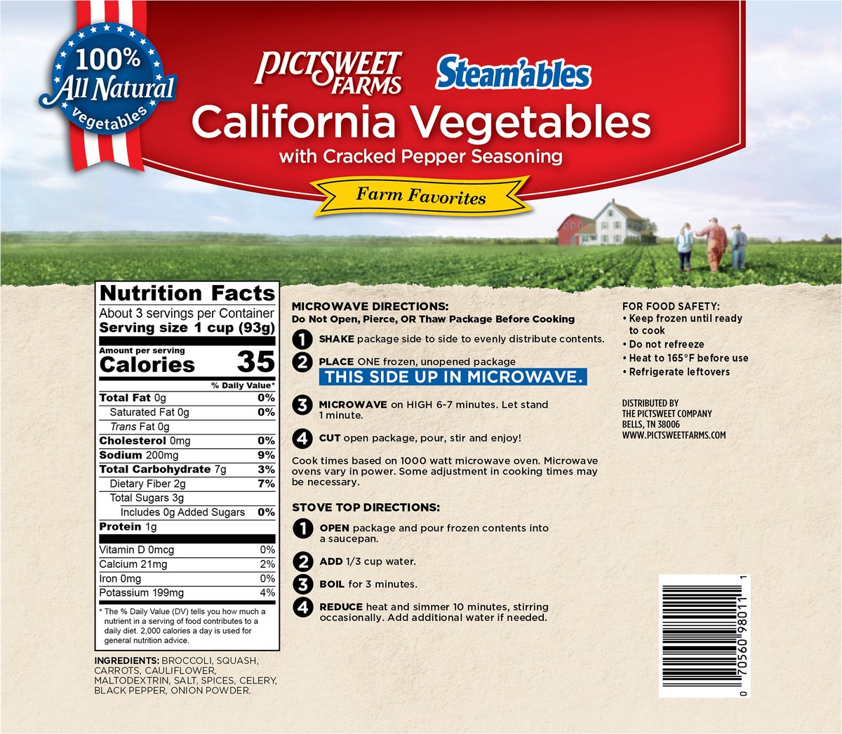 slide 3 of 3, PictSweet California Vegetables, 10 oz