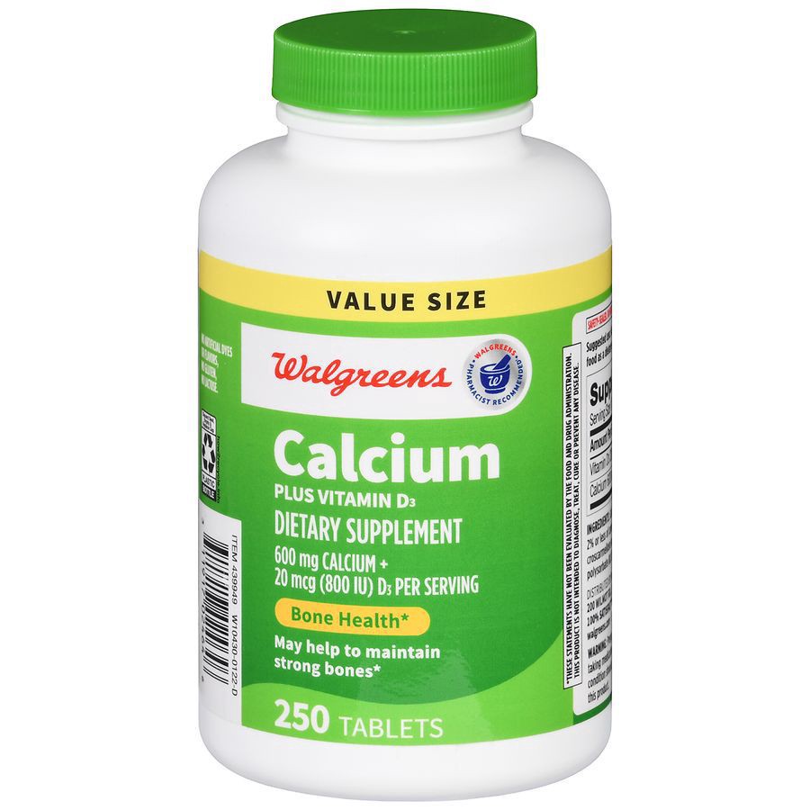 slide 1 of 5, Walgreens Calcium + Vitamin D3, 250 ct
