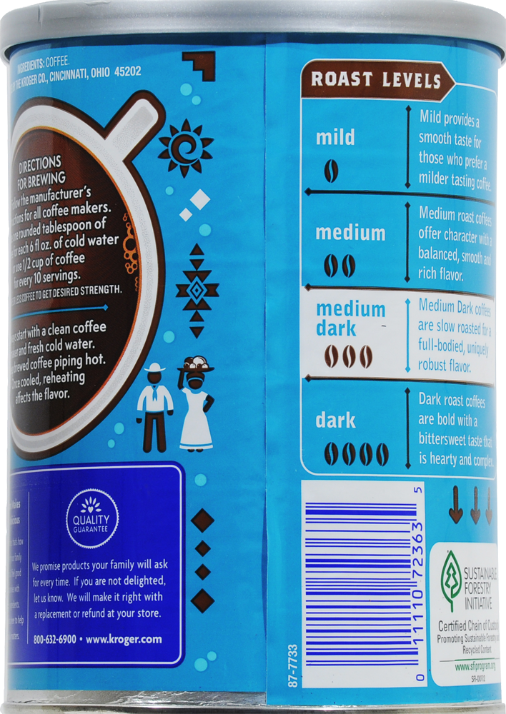 slide 3 of 3, Kroger 100% Colombian Medium Dark Roast Ground Coffee, 11.5 oz