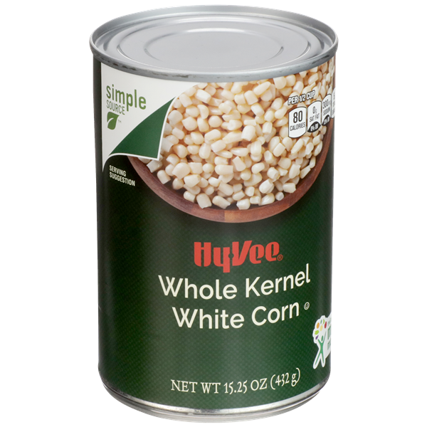 slide 1 of 1, Hy-vee Whole Kernel White Corn, 15.25 oz