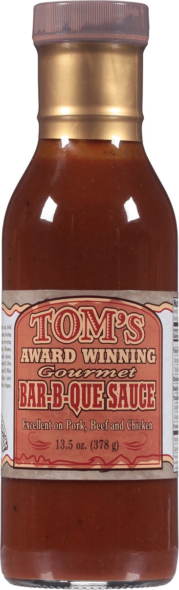 slide 13 of 15, Tom's Gourmet Bar-B-Que Sauce, 13.5 oz