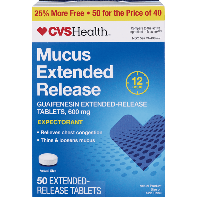 slide 1 of 1, CVS Mucus Relief Extended Release 600 mg Tab, 1 ct