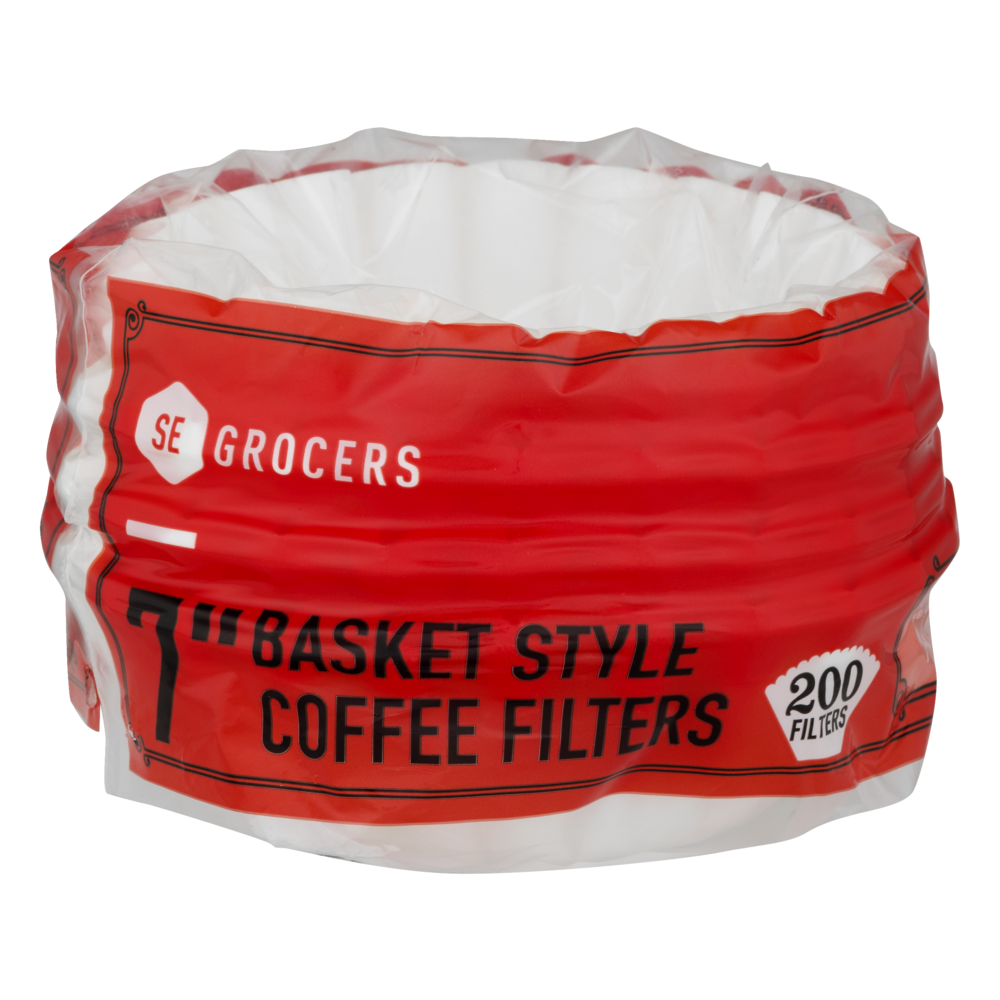 slide 1 of 1, SE Grocers 7" Basket Style Coffee Filters, 200 ct