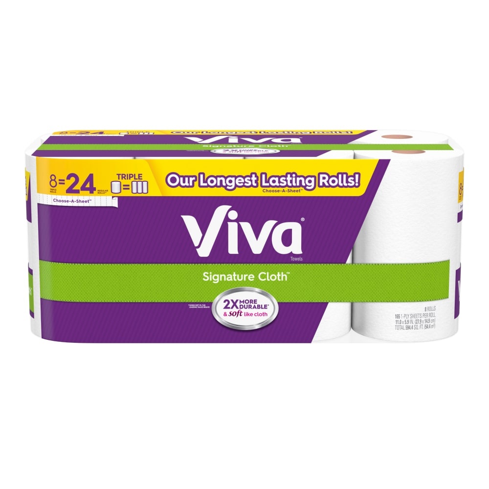 slide 1 of 1, Viva Signature Cloth Paper Towel Rolls, 8 ct