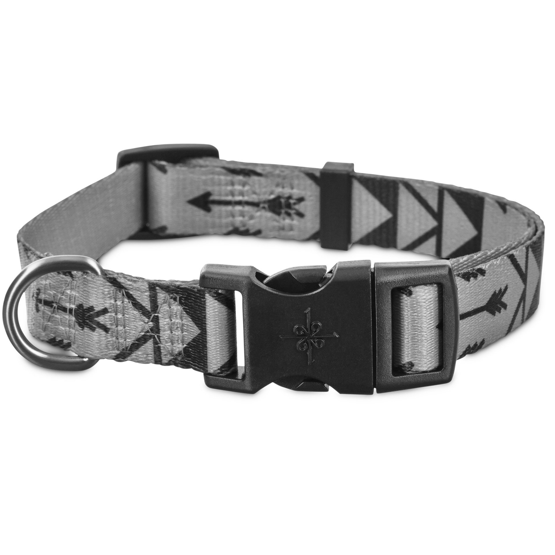 slide 1 of 1, Good2Go Grey Arrow Print Dog Collar, LG