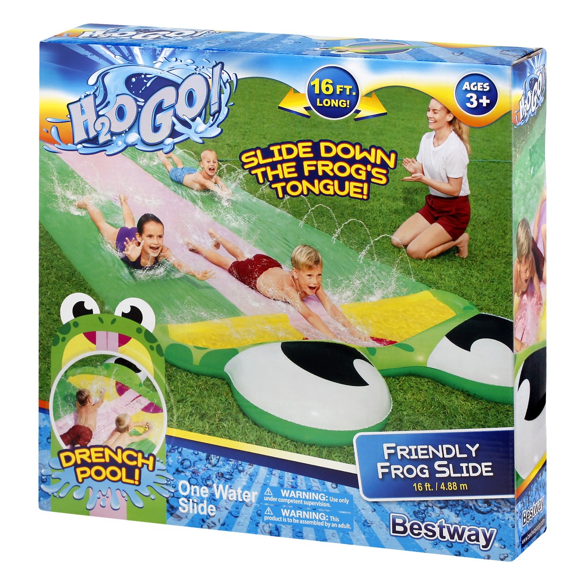 slide 7 of 9, H2O Go Friendly Frog Slide Water Slide 1 ea, 1 ct