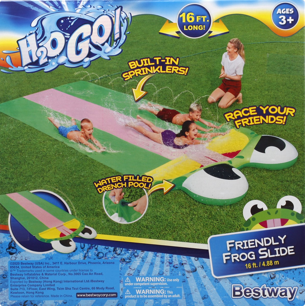 slide 4 of 9, H2O Go Friendly Frog Slide Water Slide 1 ea, 1 ct