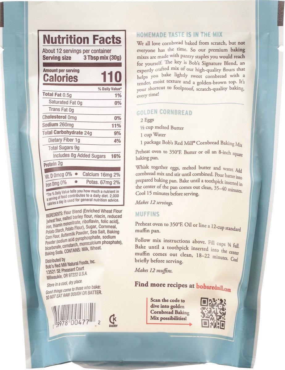 slide 8 of 14, Bob's Red Mill Golden Cornbread Baking Mix 13 oz, 13 oz