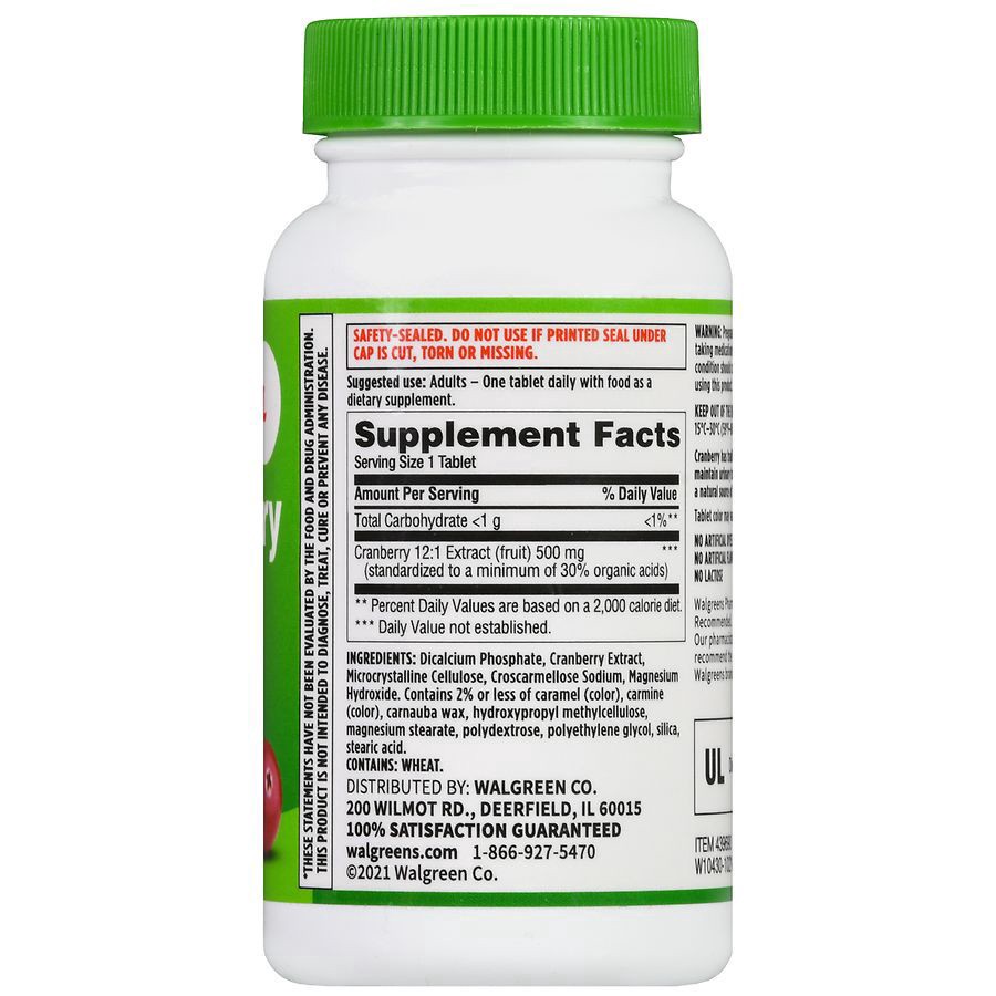 slide 3 of 5, Walgreens Cranberry 500 mg Standardized Extract, 60 ct