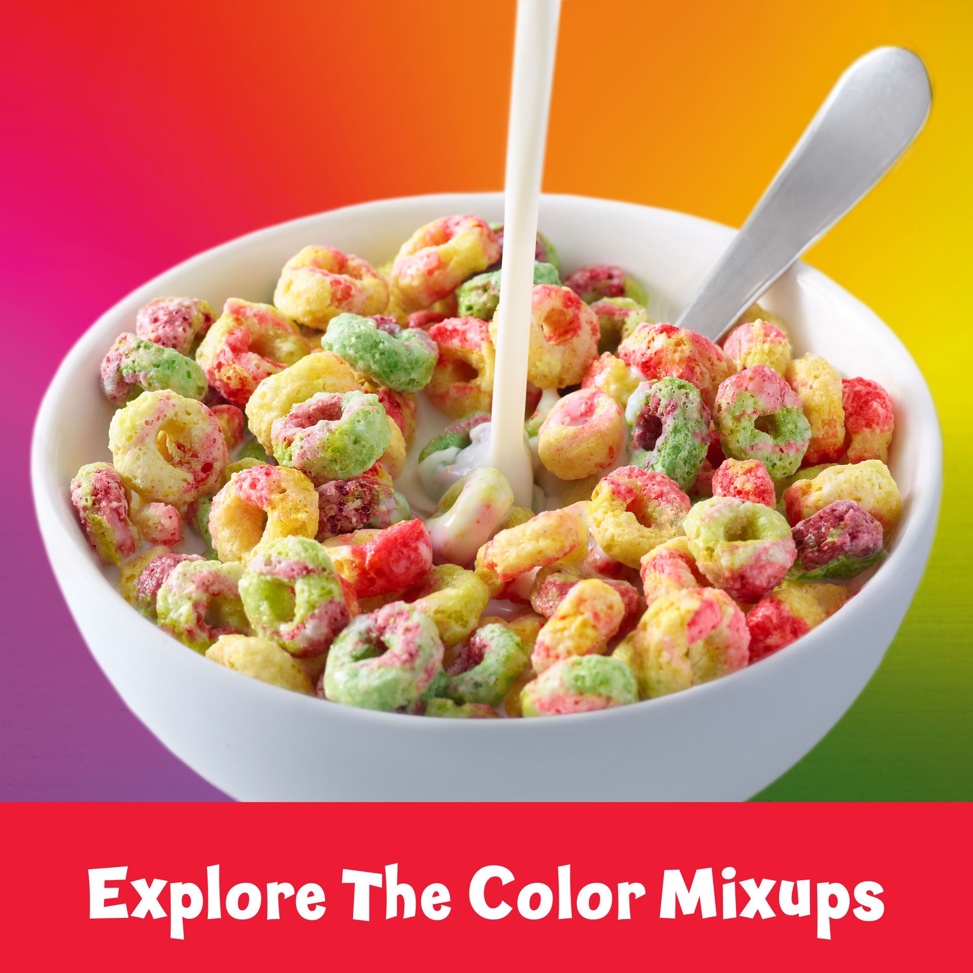 slide 3 of 5, Froot Loops Kellogg's Froot Loops Color Mix-Ups Cold Breakfast Cereal, Fruit Flavored, Kids Snacks, Original, 8.2oz Box, 1 Box, 8.2 oz