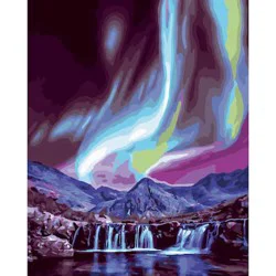 Artist's Loft 16" x 20" Northern Lights Paint-By-Number Kit With Wood Display Hanger