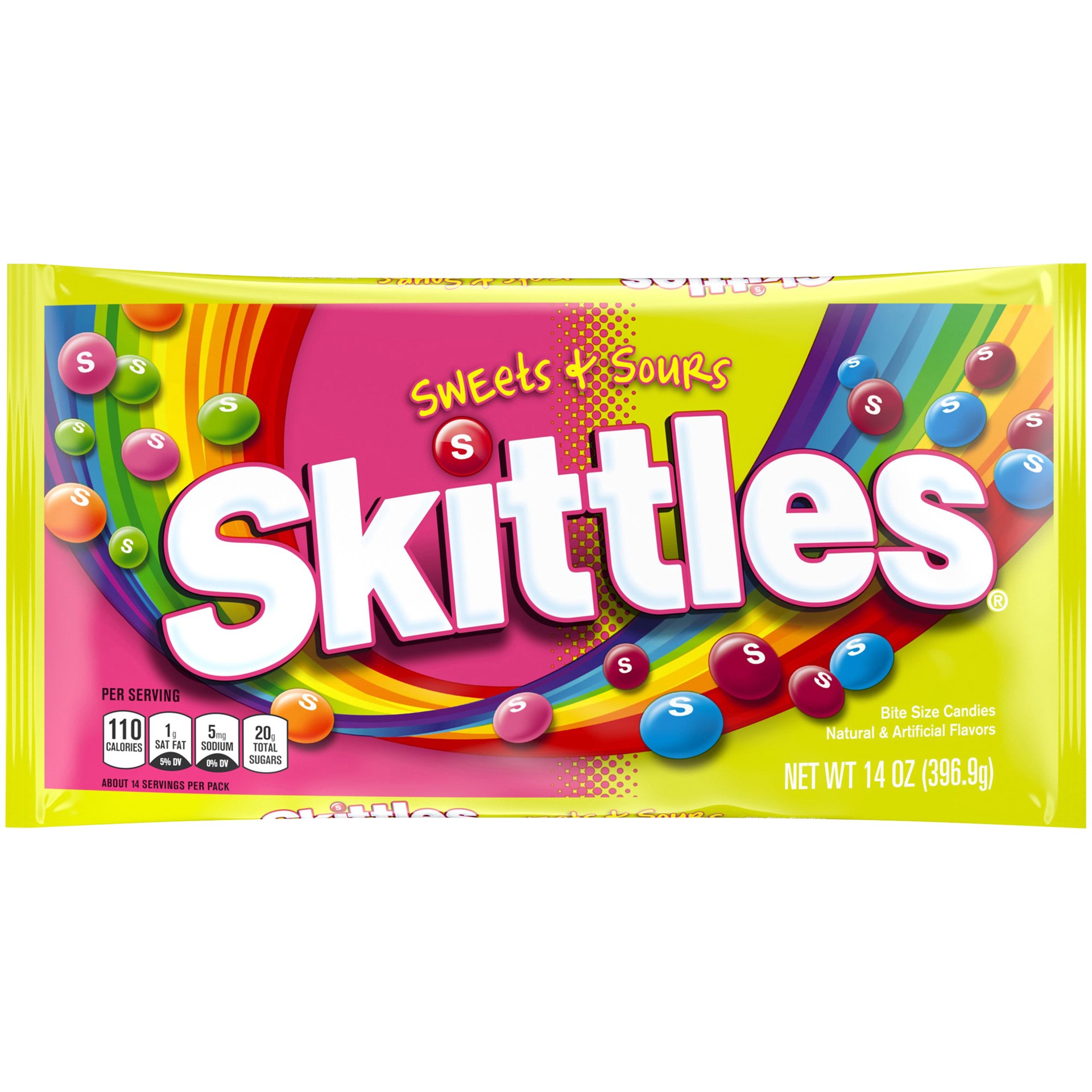 slide 1 of 5, Skittles Sweets and Sours Candy Bag, 14 ounce, 14 oz