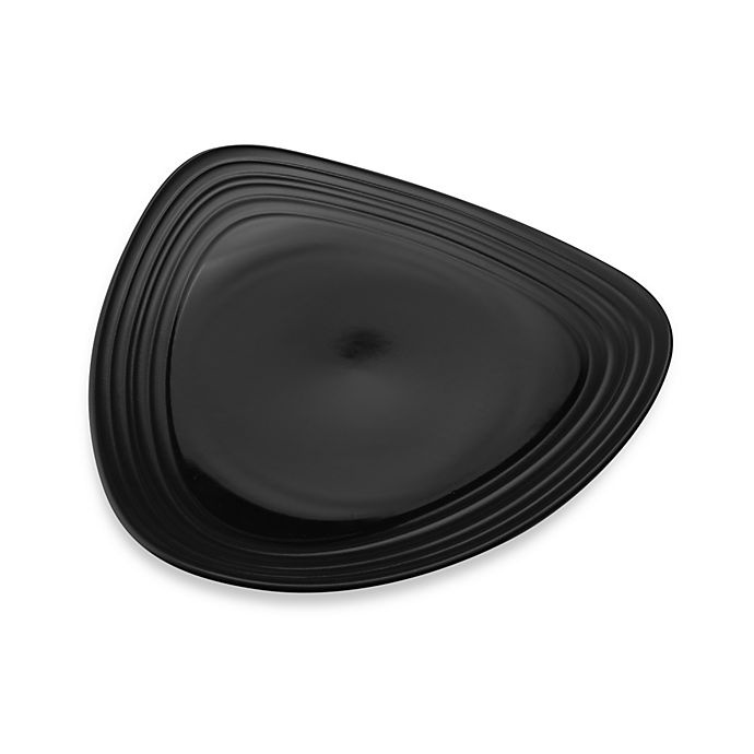 slide 1 of 1, Mikasa Swirl Triangle Dinner Plate - Black, 1 ct