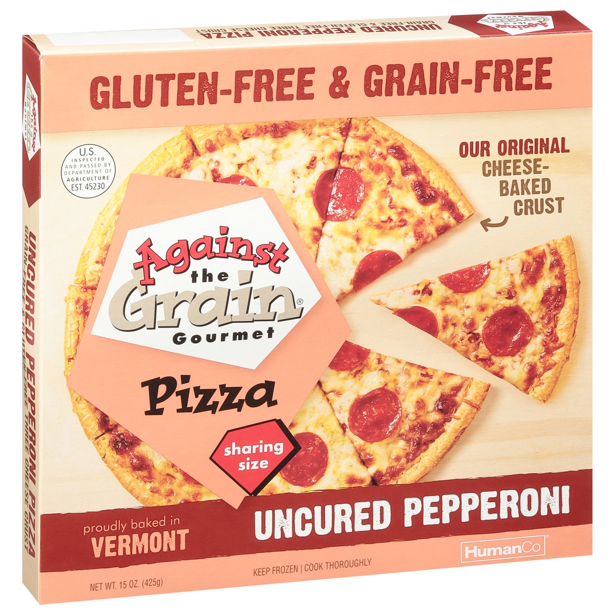 slide 5 of 11, Against the Grain Pizza, Uncured Pepperoni, Sharing Size, 15 oz