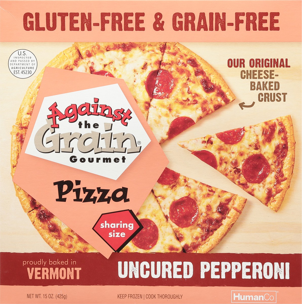 slide 8 of 11, Against the Grain Pizza, Uncured Pepperoni, Sharing Size, 15 oz