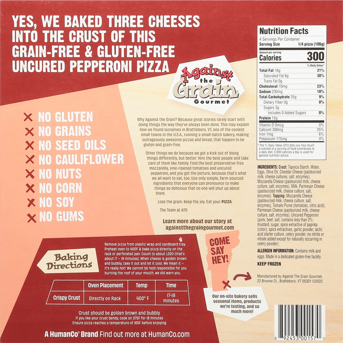 slide 11 of 11, Against the Grain Pizza, Uncured Pepperoni, Sharing Size, 15 oz