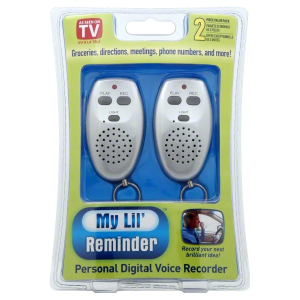 slide 1 of 1, Sidesleeper Pro My Lil Reminder Personal Digital Voice Recorder, 2 ct