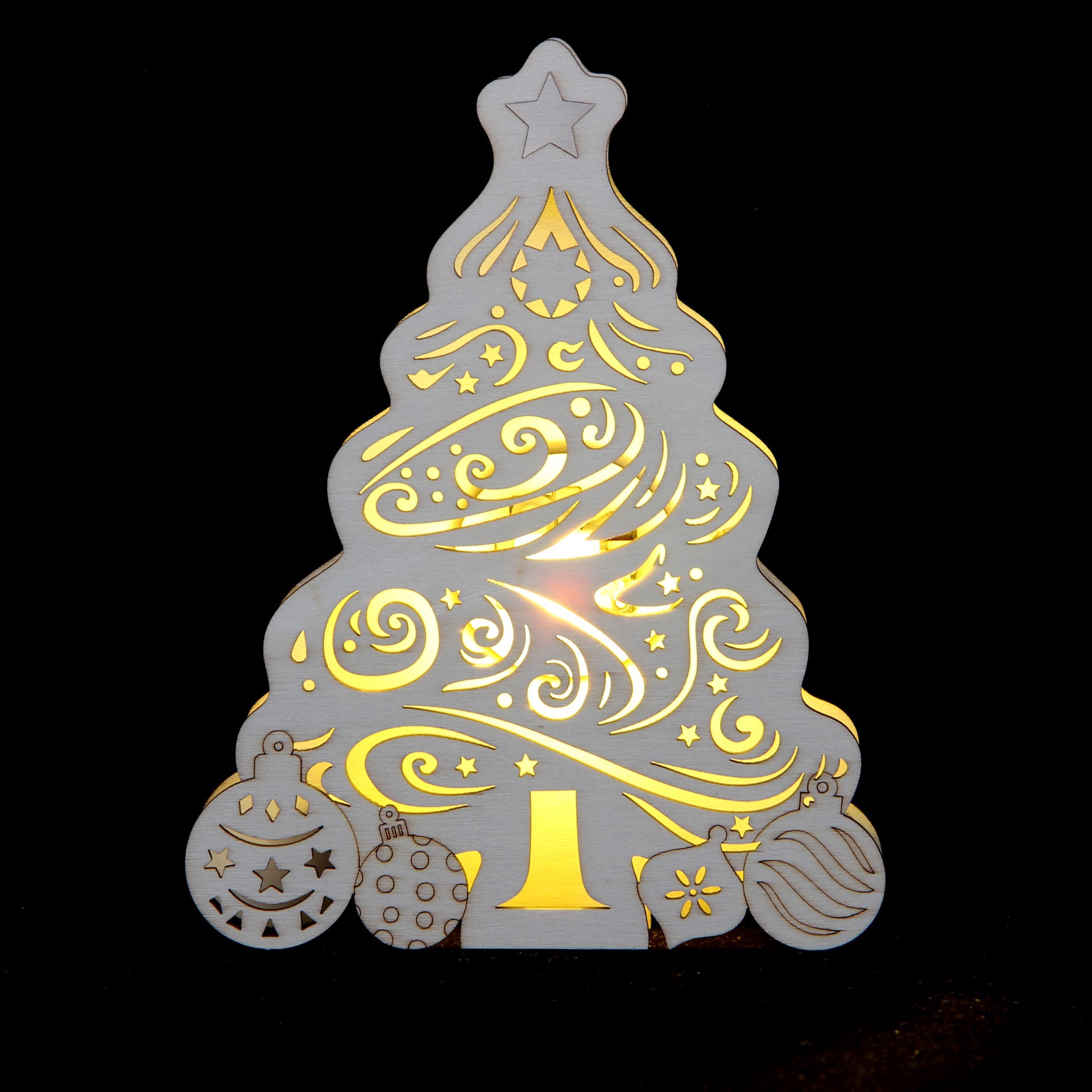 slide 2 of 3, 7" Classic Tree Diy Led Wood Decor By Make Market, 7 in