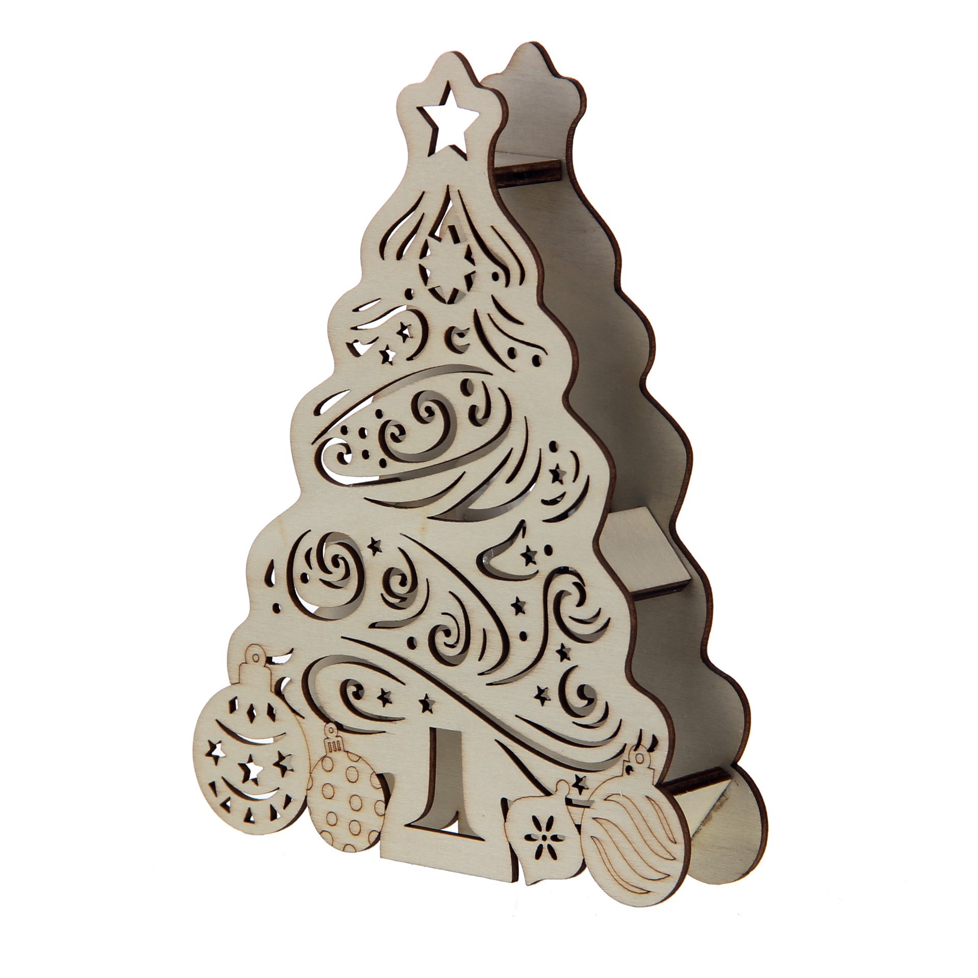 slide 3 of 3, 7" Classic Tree Diy Led Wood Decor By Make Market, 7 in