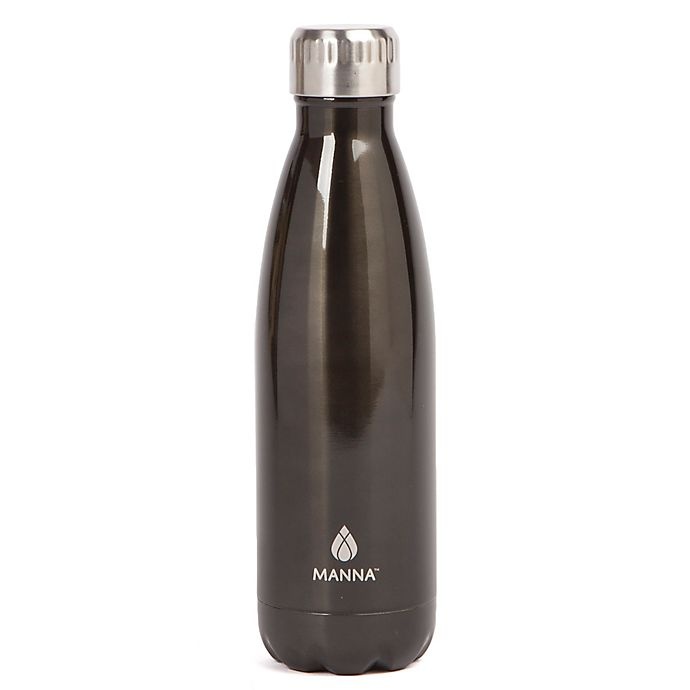 slide 1 of 1, Manna Organics Vogue Stainless Steel Double Wall Water Bottle - Gun Metal, 17 oz