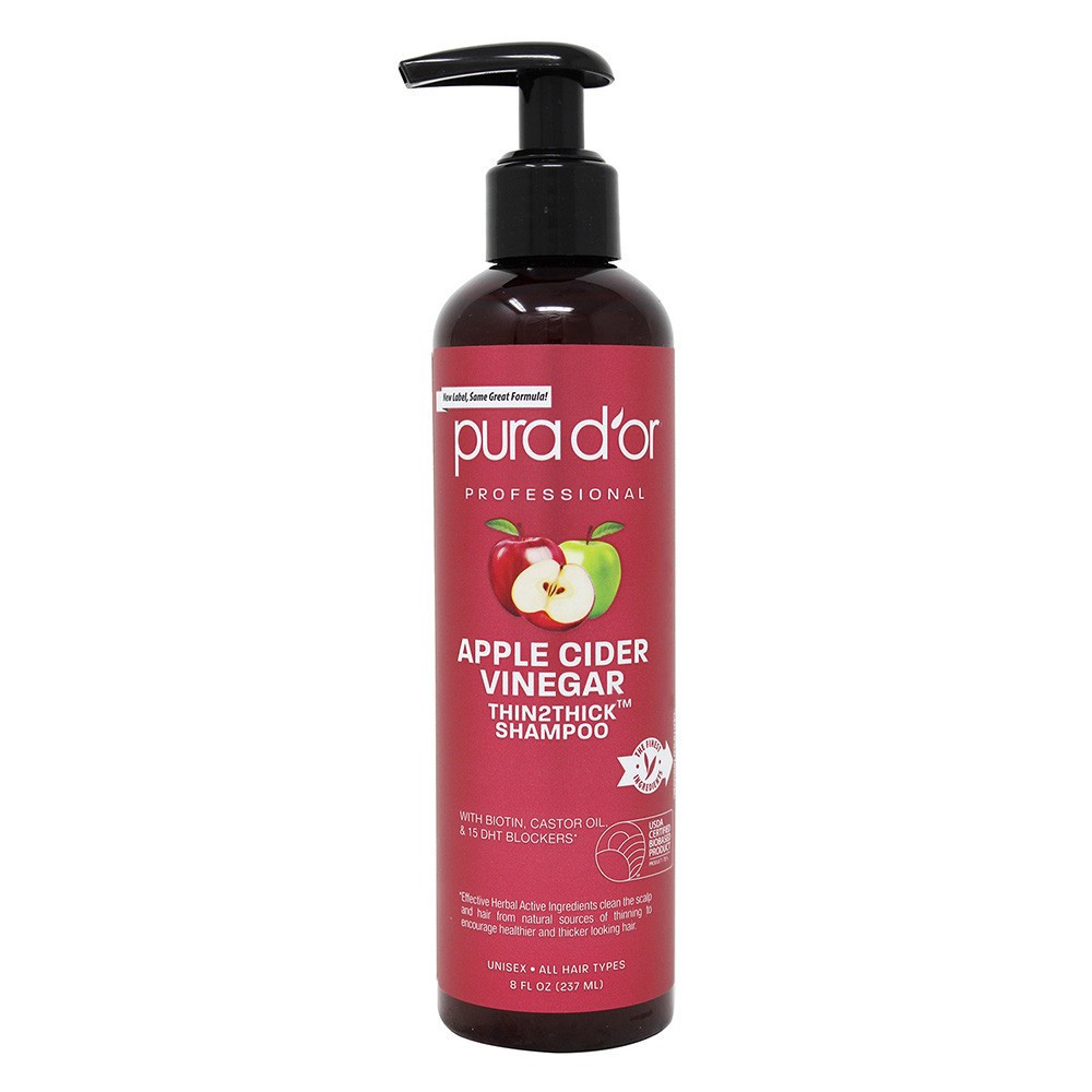 slide 1 of 3, Pura D'Or Professional Grade Apple Cider Vinegar Thin2Thick Shampoo, 8 fl oz