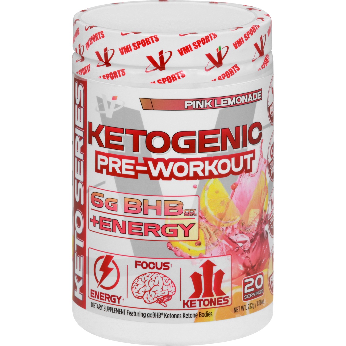 slide 1 of 1, VMI Ketogenic Pre-Workout Pink Lemonade, 8.18 oz