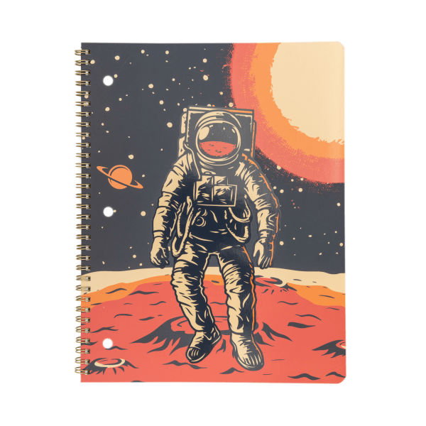 slide 1 of 1, Eccolo Lena + Liam Back To School Notebook, 8-1/2'' X 11'', 1 Subject, College Rule, 80 Sheets, Astronaut Fun Moon, 80 ct