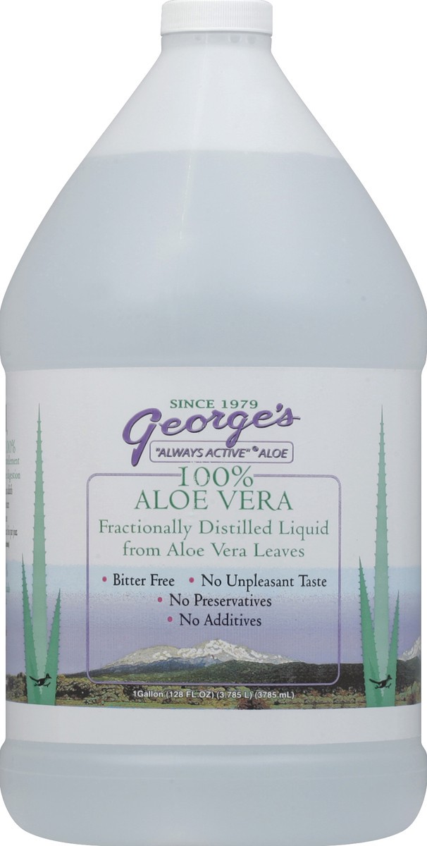 slide 1 of 4, George's Aloe Aloe Vera Liquid, 128 oz