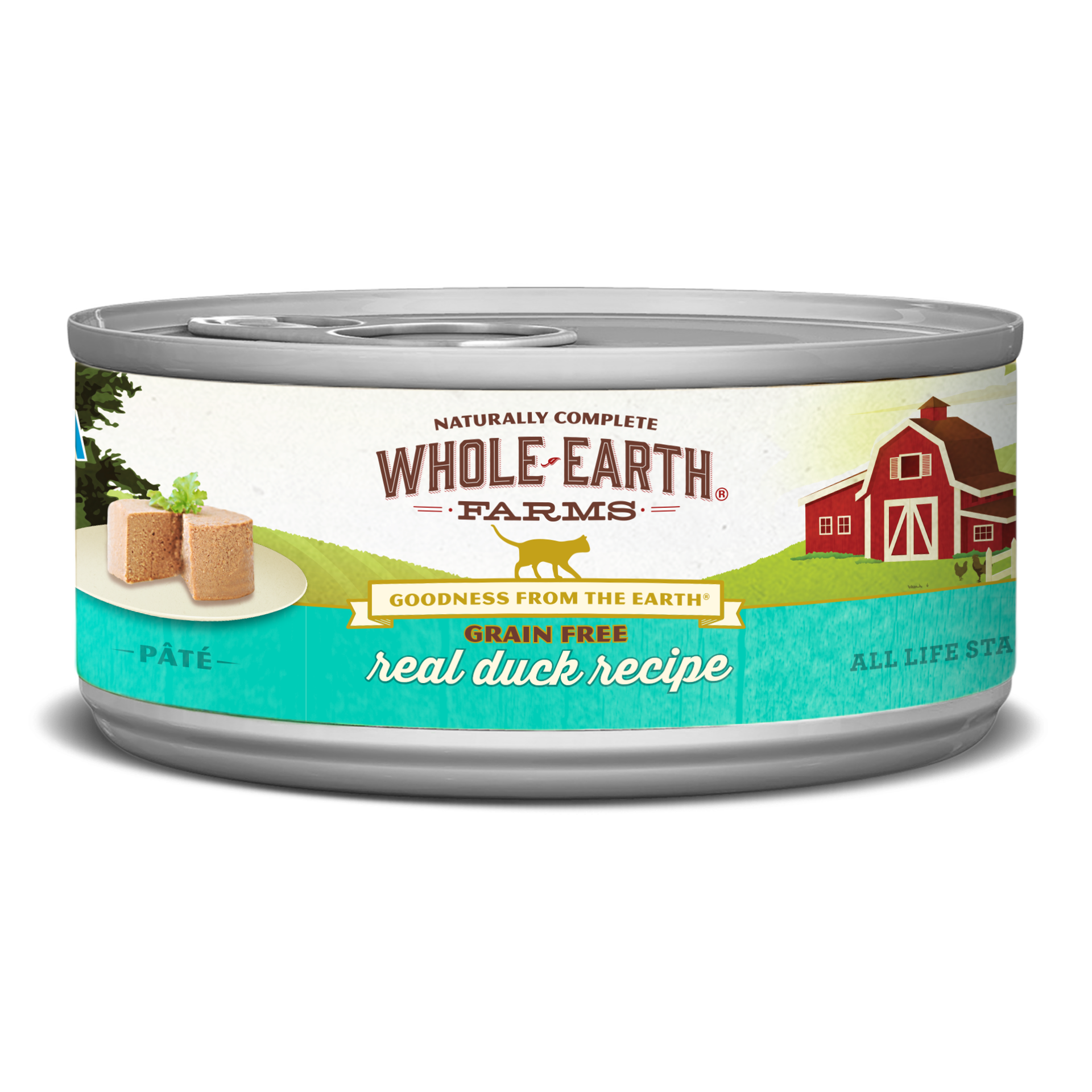 slide 1 of 2, Whole Earth Farms Grain Free Recipe Real Duck Recipe Wet Cat Food -  2.75 oz Can, 2.75 oz