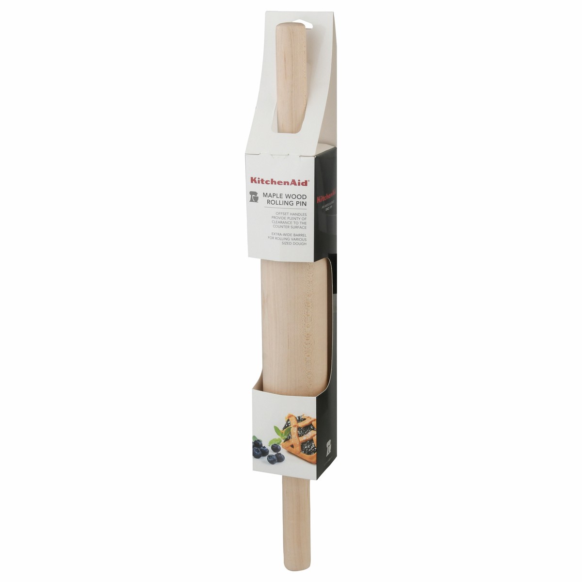 slide 3 of 9, KitchenAid KA Maplewood Handled Rolling Pin, 1 ct