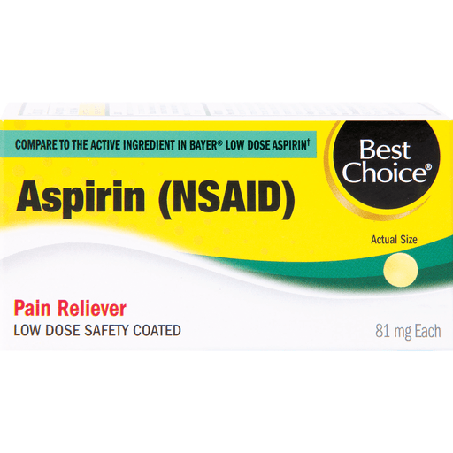 slide 1 of 1, Best Choice Adult Low Strength Coated Aspirin, 120 ct