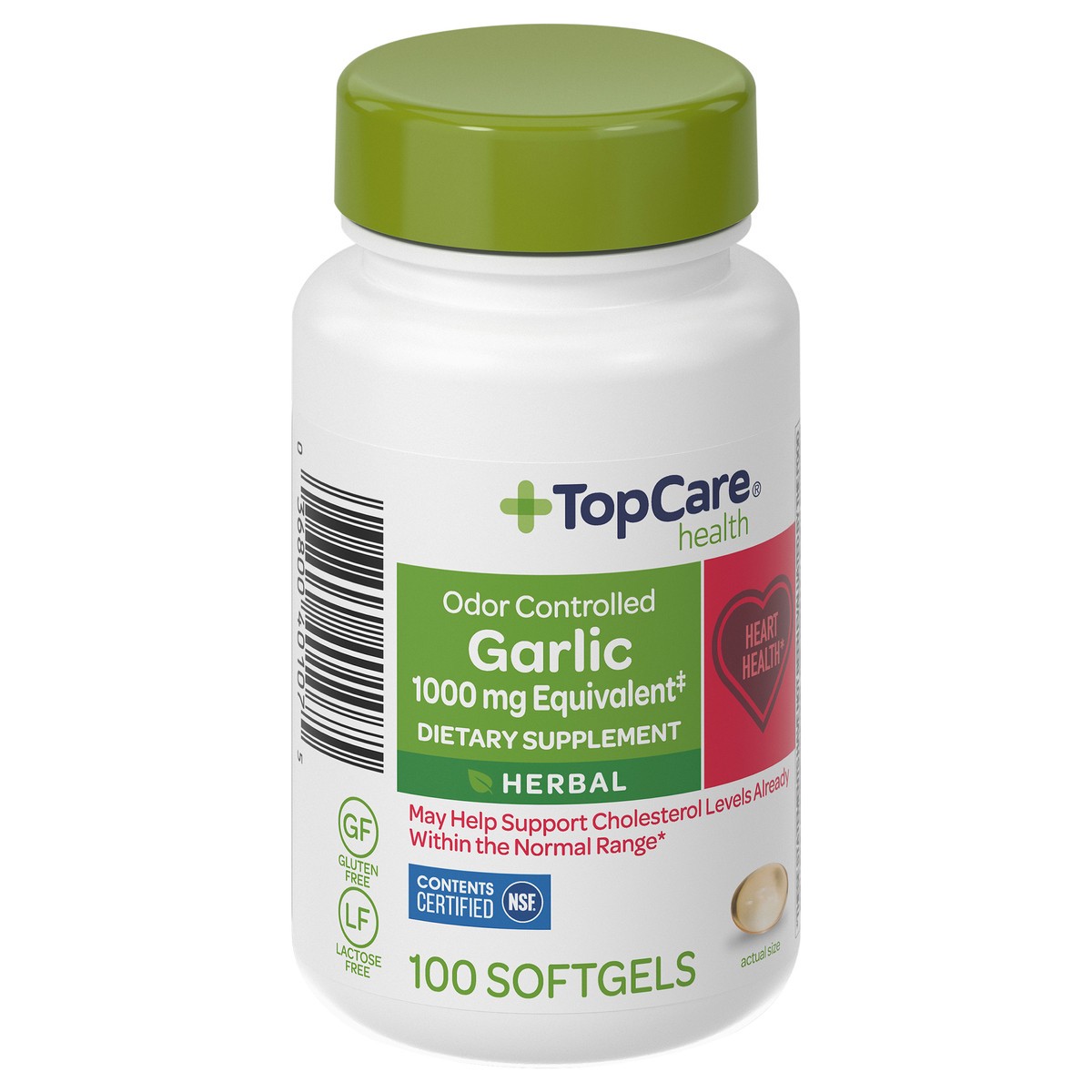 slide 11 of 13, TopCare Health Odor Controlled Herbal Garlic 100 Softgels, 100 ct