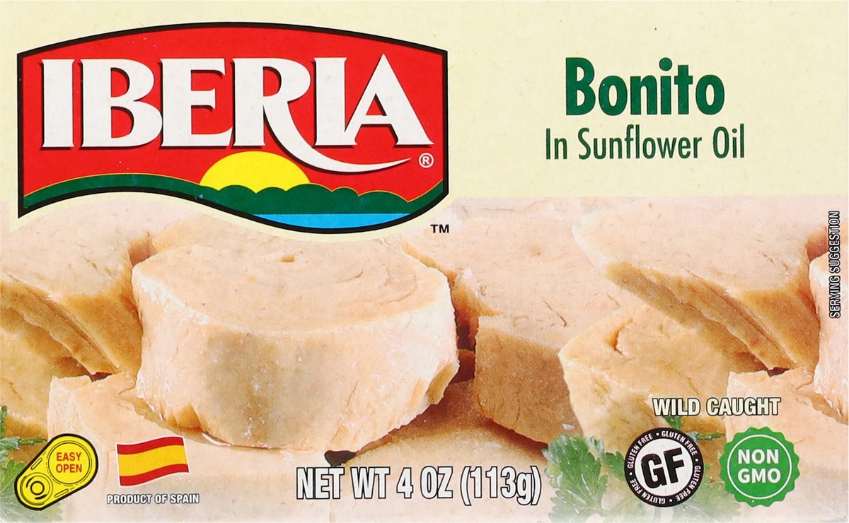 slide 9 of 14, Iberia Wild Caught Bonito in Sunflower Oil 4 oz, 4 oz