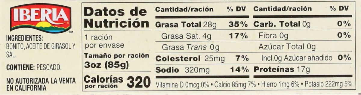 slide 8 of 14, Iberia Wild Caught Bonito in Sunflower Oil 4 oz, 4 oz
