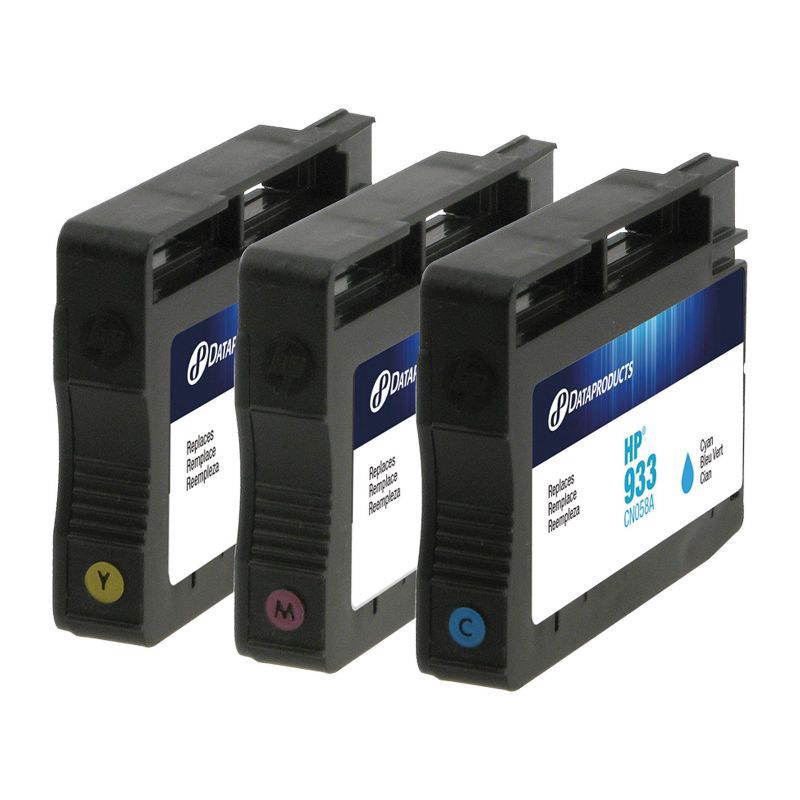 slide 3 of 3, Dataproducts Remanufactured Cyan/Magenta/Yellow 3-Pack Standard Ink Cartridges - Compatible with HP 933 Ink Series (N9H56FN) - Dataproducts, 1 ct