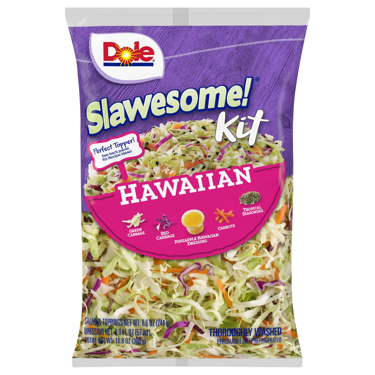 slide 1 of 6, Dole Slawesome Hawaiian Salad Kit, 11.1 oz