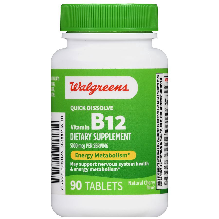 slide 5 of 5, Walgreens Quick Dissolve Vitamin B12 5000 mcg, 90 ct