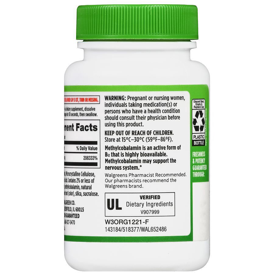 slide 4 of 5, Walgreens Quick Dissolve Vitamin B12 5000 mcg, 90 ct