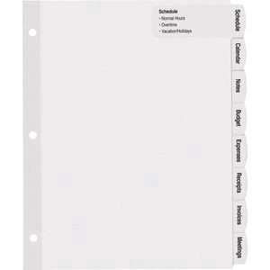 slide 10 of 10, Avery Big Tab Printable Large Label Dividers with Easy Peel, White, 8-Tab, 4 ct; 8 1/2 in x 11 in
