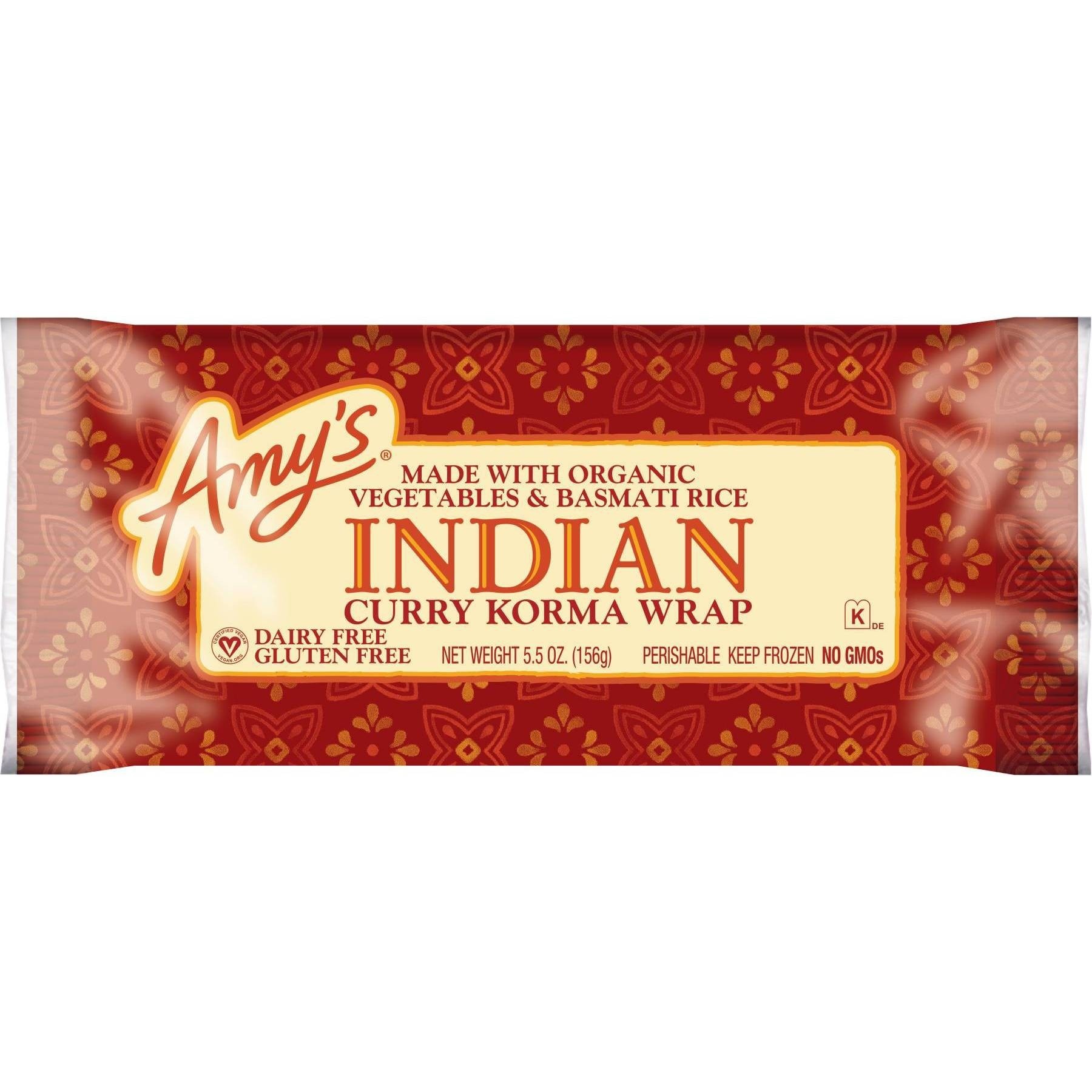 slide 1 of 1, Amy's Indian Korma Curry Wrap, 5.5 oz