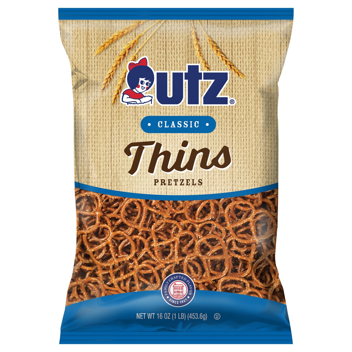 slide 1 of 7, Utz 16 oz Utz Extra Thins Pretzels, 16 oz