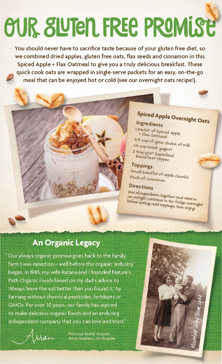 slide 2 of 3, Nature's Path Organic Apple Cinnamon Gluten Free Oatmeal 11oz Box, 8 ct