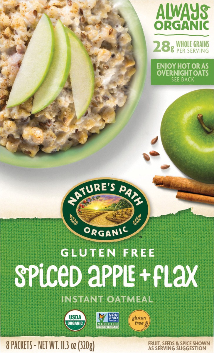 slide 3 of 3, Nature's Path Organic Apple Cinnamon Gluten Free Oatmeal 11oz Box, 8 ct