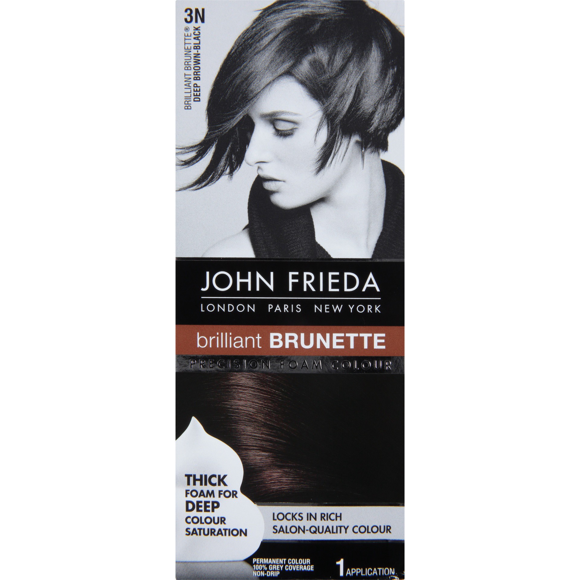 slide 3 of 7, John Frieda Precision Foam Colour Brilliant Brunette 4N Dark Natural Brown Permanent Colour, 1 ct