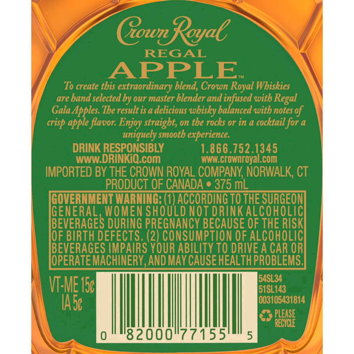 slide 4 of 13, Crown Royal Regal Apple Flavored Whisky, 375 mL, 375 ml
